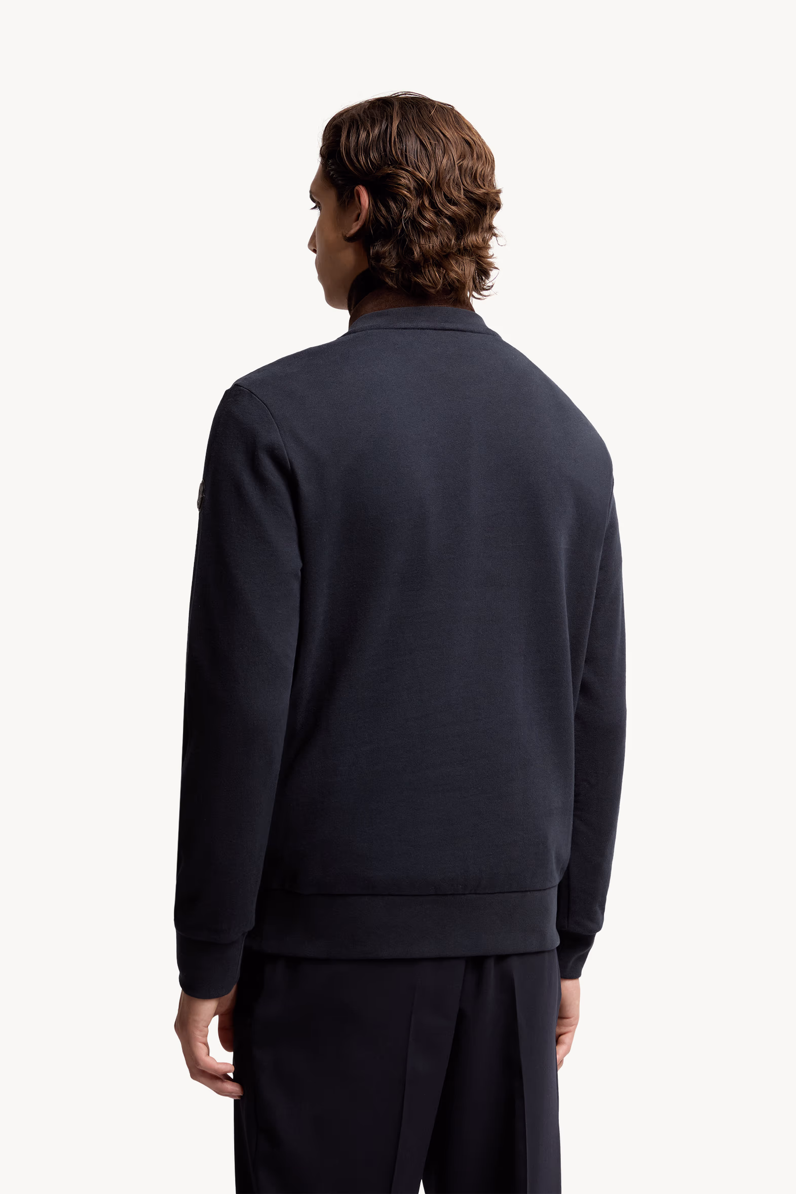 Cotton & Cashmere Sweatshirt with Pocket Men Navy Blue Moncler 5